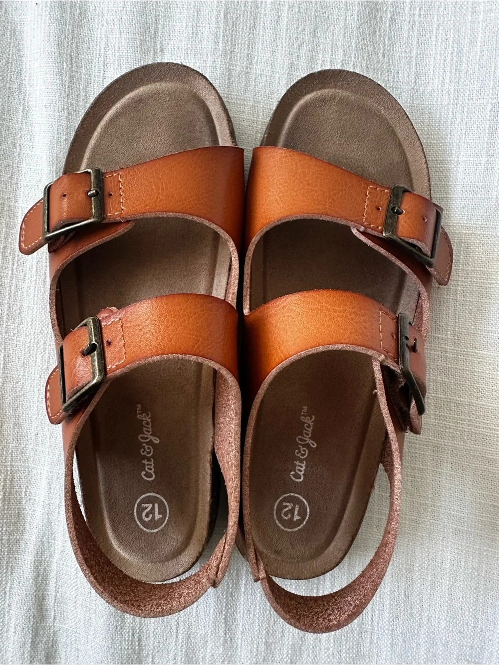 Cat & Jack Toddler Tan/Brown Double Buckle Sandals